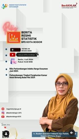 Rilis Berita Resmi Statistik Perkembangan Indeks Harga Konsumen (IHK) Juni 2024 Kota Bogor