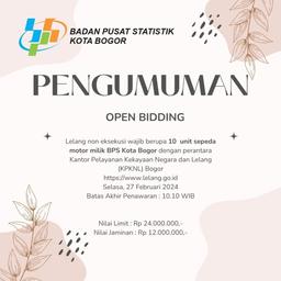 Lelang non Eksekusi Wajib Barang Milik BPS Kota Bogor 